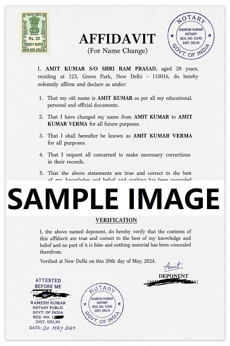 affidavit for legal name change